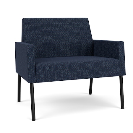 Lesro Mystic Lounge Reception Bariatric Chair, Black, RF Blueberry Upholstery ML1401